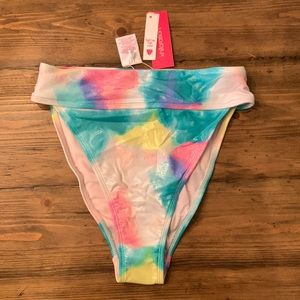 Colorful & shiny high waisted bikini bottom